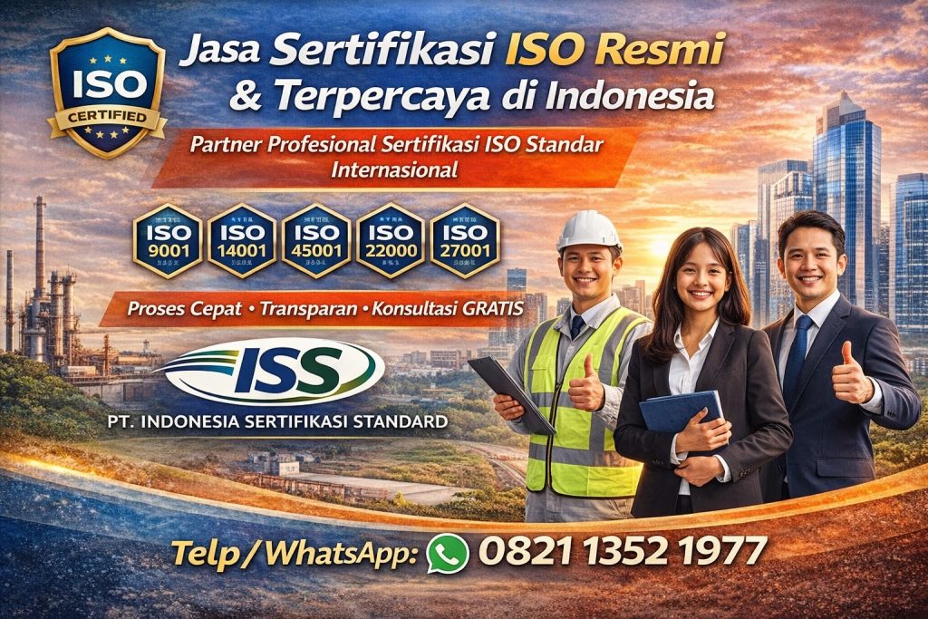 "Daftar harga paket sertifikasi ISO murah dan cepat dari PT Indonesia Sertifikasi Standard untuk perusahaan konstruksi dan manufaktur."