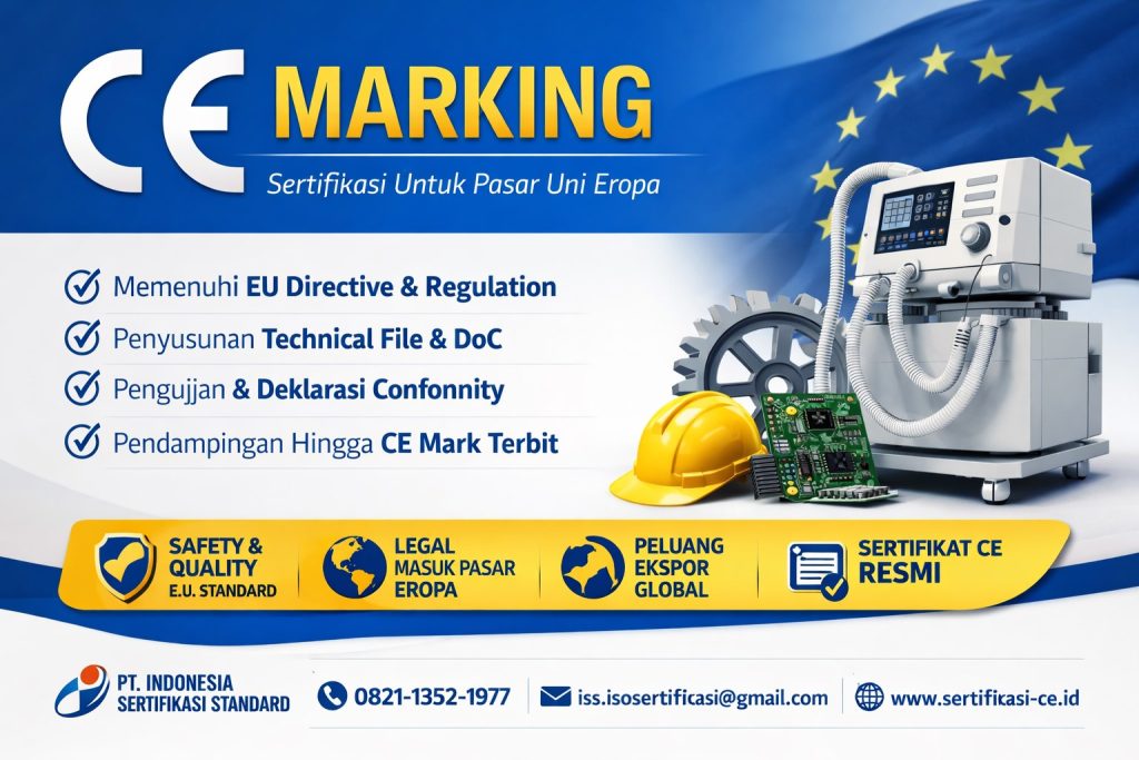 Jasa Sertifikasi CE Marking Indonesia oleh PT Indonesia Sertifikasi Standard - Akses Pasar Eropa Mudah