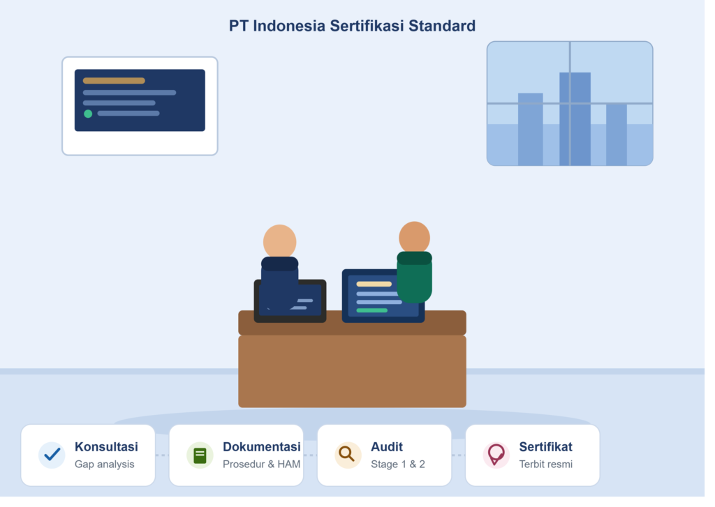 Tahapan konsultasi dan pendampingan sertifikasi ISO 18788:2015 bersama PT. Idonesia Sertifikasi Standard