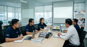 Tim PT Indonesia Sertifikasi Standard mendampingi audit ISO 27001`